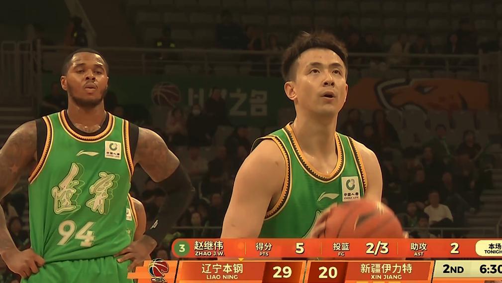 赵继伟7+1+2满血复活!亨特0分1板3助攻1抢断渐入佳境,辽篮领先8分